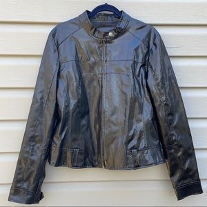 ASOS Black Snakeskin Print Vinyl Jacket